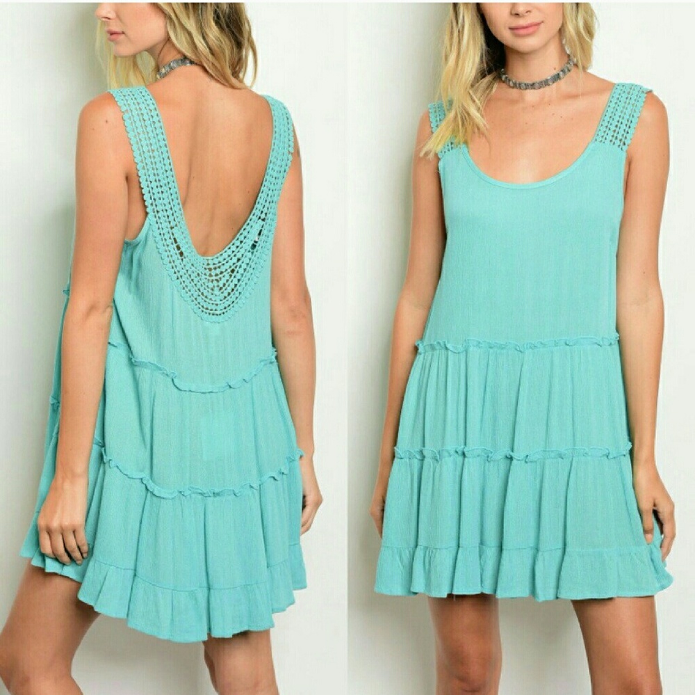 ▪️tiered dress with back crochet detail▪️