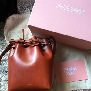 Authentic Mini Mansur Gavriel bucket bag