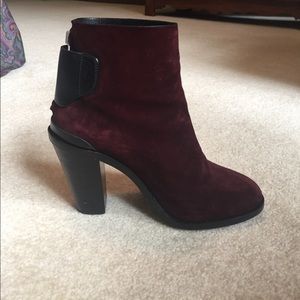 Maroon suede rag & bone booties