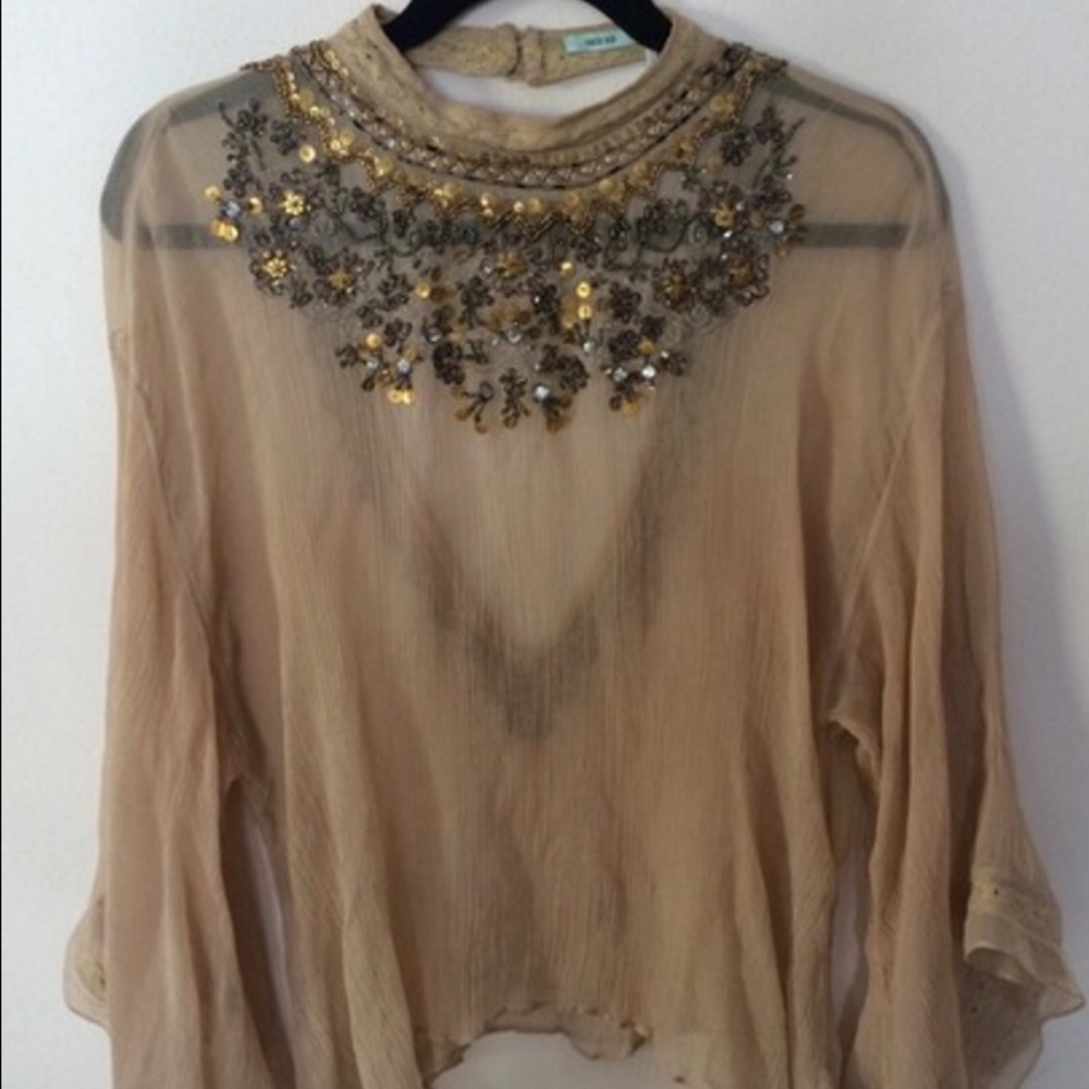 Ecote beaded sheer top