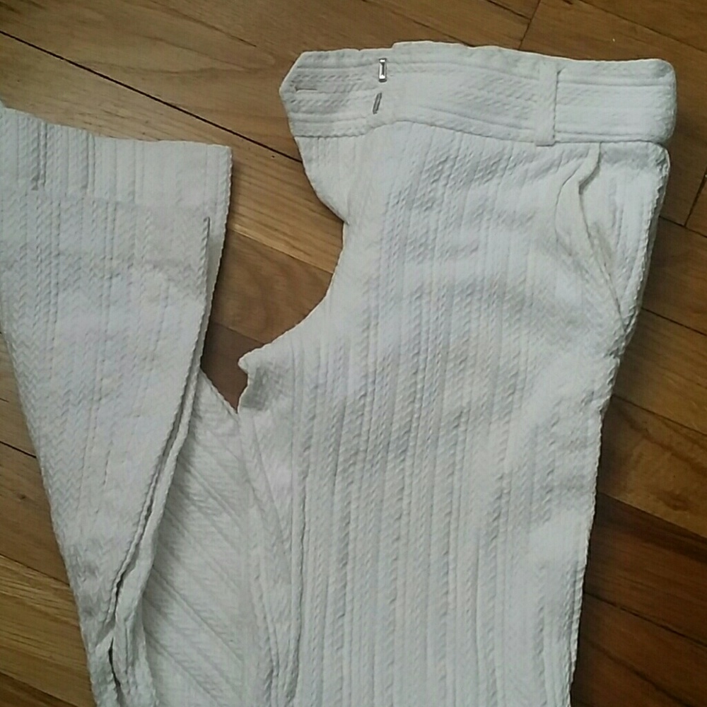 White Textured pants