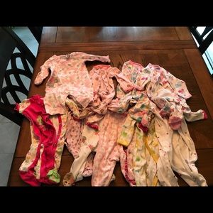 10 newborn/0-3 month pajamas
