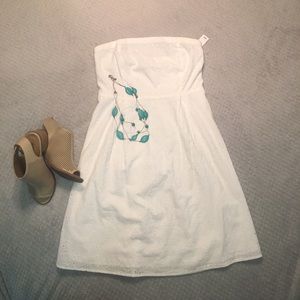White Strapless Eyelet Dress NWT