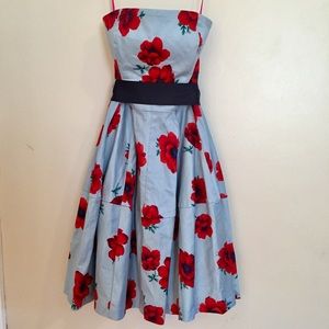 Betsey Johnson Strapless Floral Print Dress