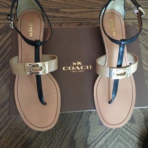Coach tan/black brand new sandals