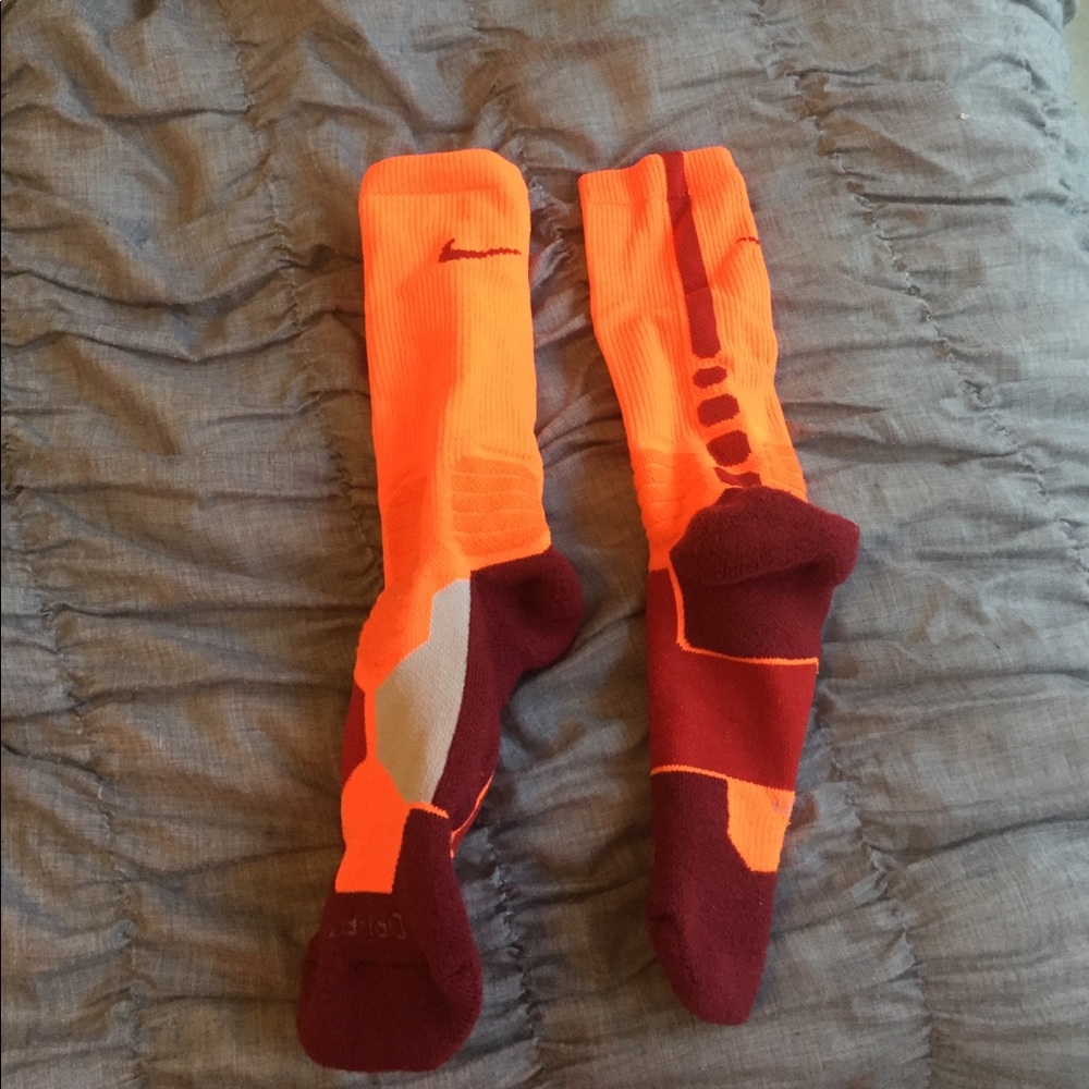 Maroon and orange NIKE hyperelites