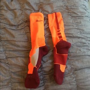 Maroon and orange NIKE hyperelites
