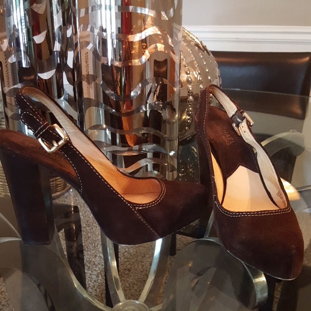Michael Kors suede slingback heels