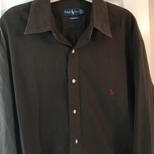 Ralph Lauren Classic Fit Brown Button-down XLT