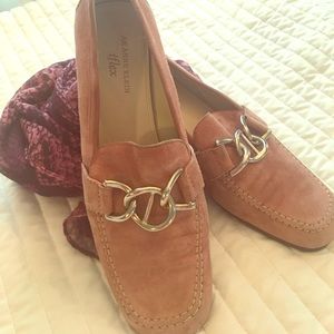 Pink Suede Loafers