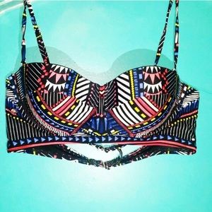 Barii Geo Print Bikini Top with Removable Straps