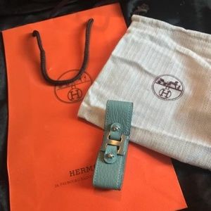 Brand New Teal leather Hermès Bracelet for women