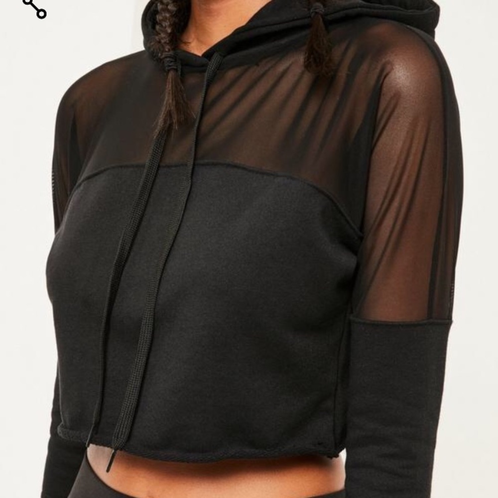 Black mesh hoodie