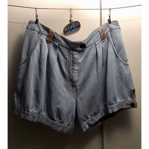 Recycled Oversized Chambray Shorts