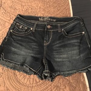 Patriotic jean shorts & monogram decal