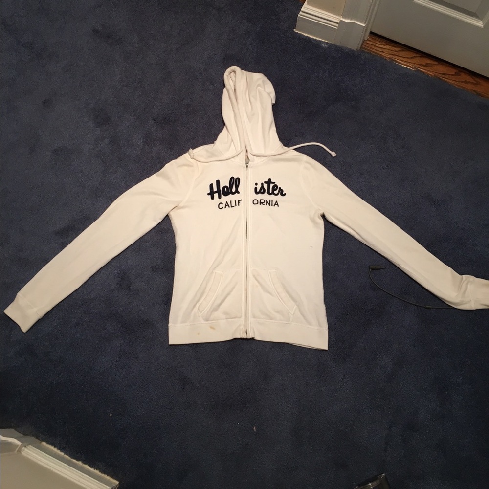 Hol lister white zip up hoodie