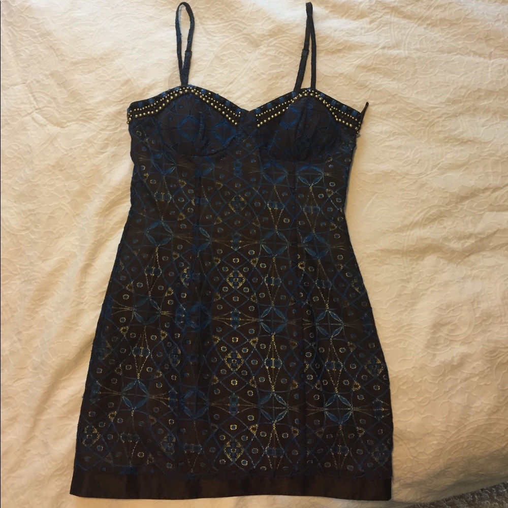 Bra corset style mini dress with side zip