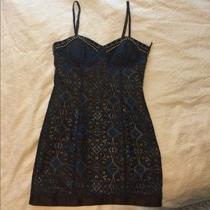 Bra corset style mini dress with side zip