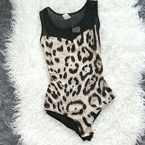 Brand new Leopard print leotard shirt