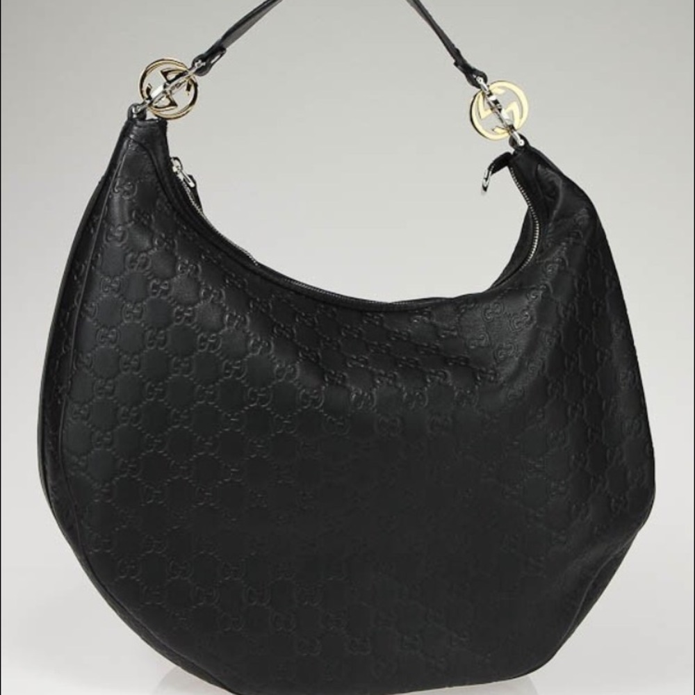 Gucci Guccissima Leather Hobo Black