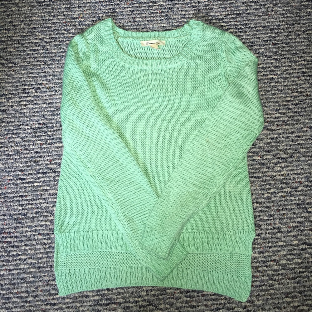Mint green high low sweater