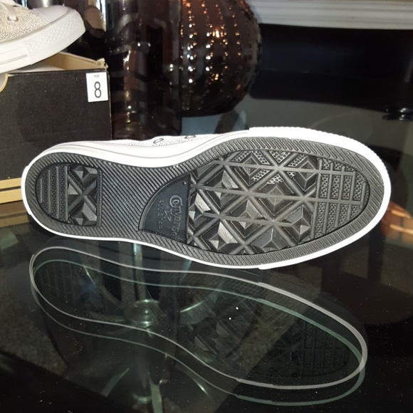 **SOLD** Converse silver metallic high tops - Picture 2 of 3