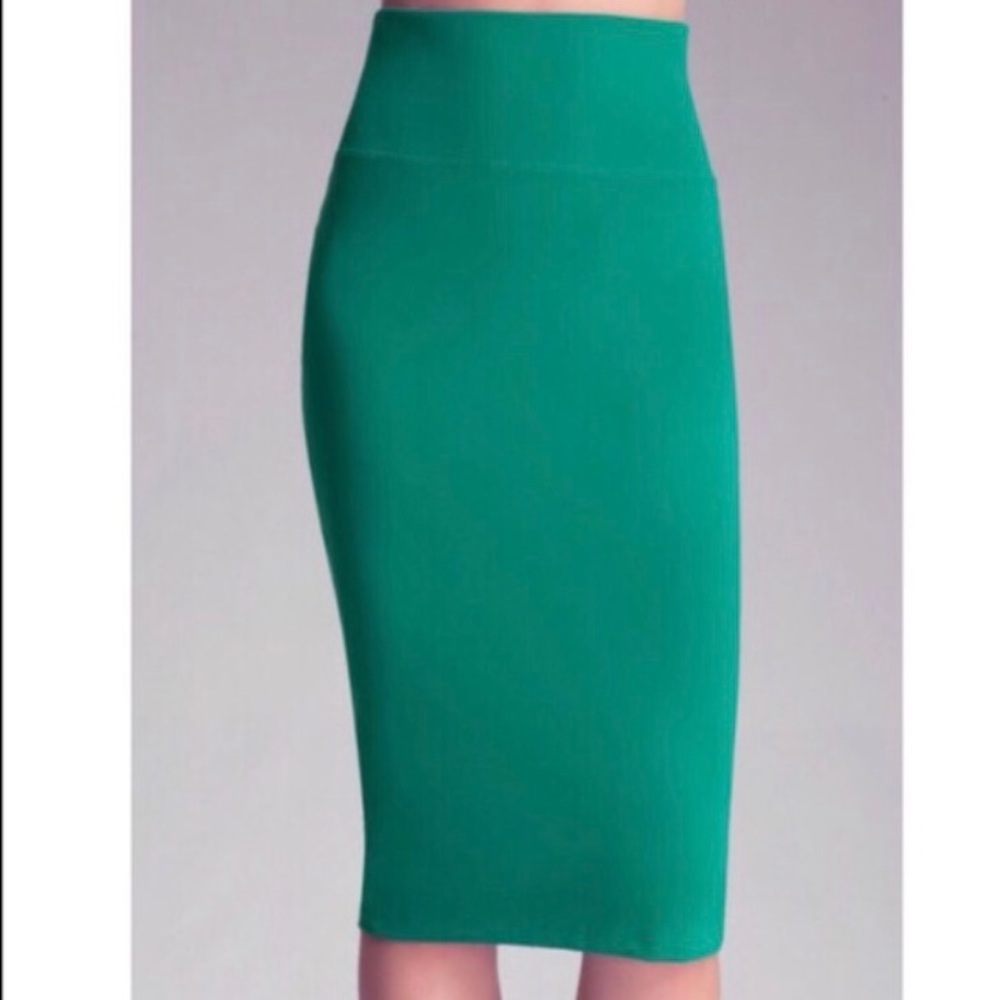 Bebe Emerald Green Pencil Midi Skirt