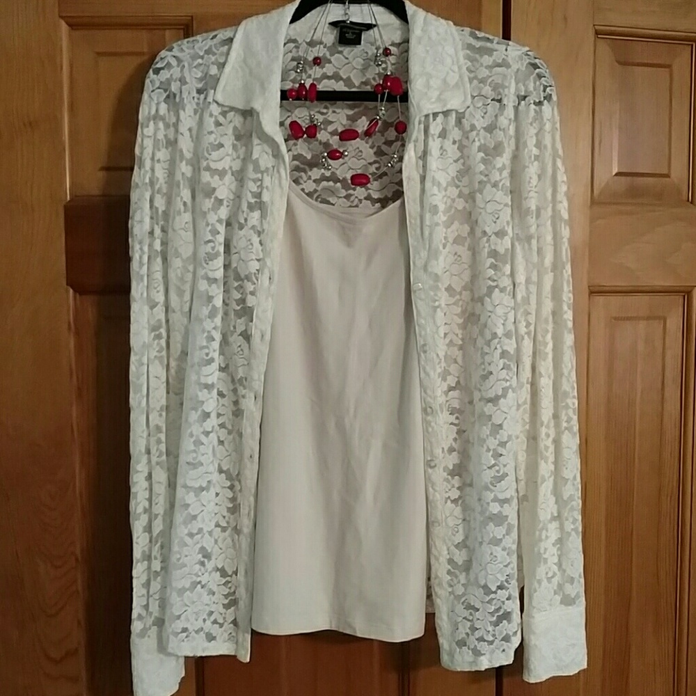 Moda International Long Sleeve Lace Blouse