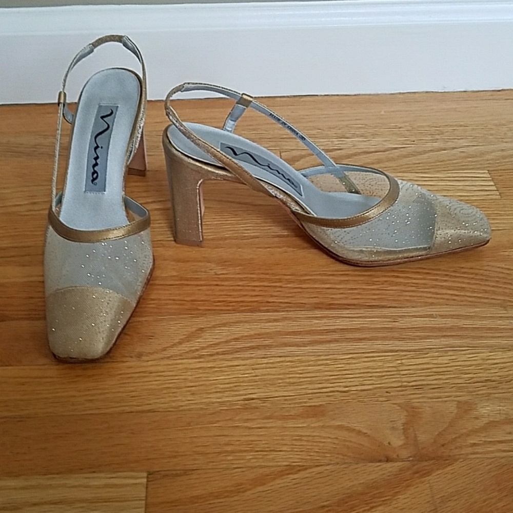 Gold Nina dress shoes