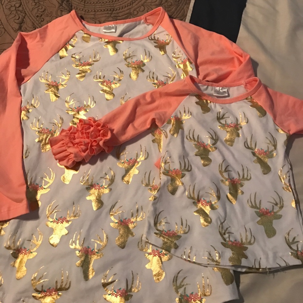 Mommy and me matching shirt & monogram decal