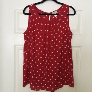 LOFT (Outlet) Red Blouse with White Polka Dots 🍓