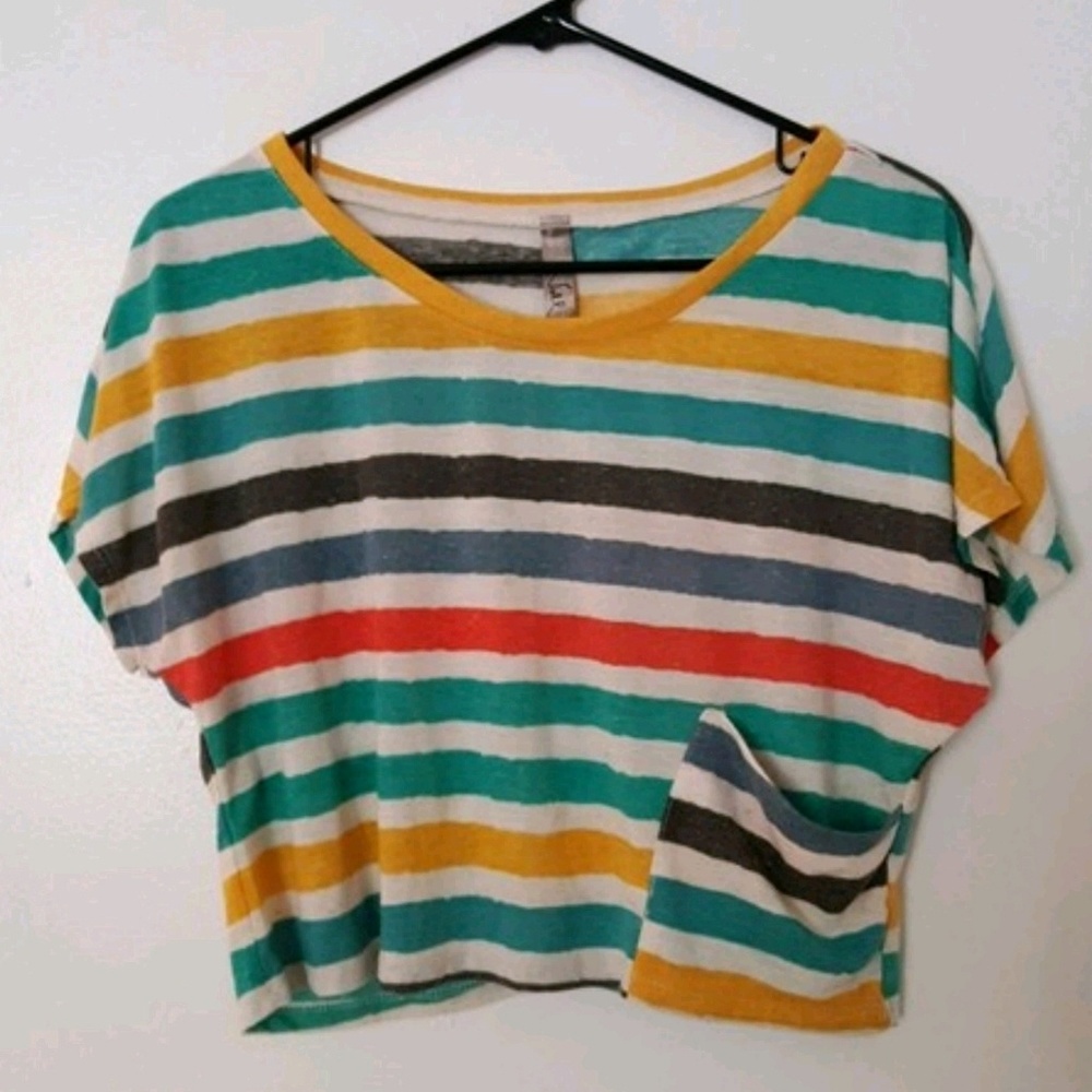 Voll Colorful Striped Crop Top