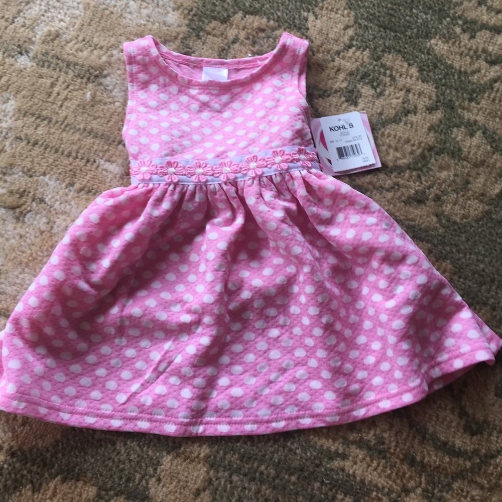 18 month pink polka dot dress - nwt