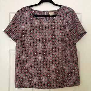 JCREW (Factory) Coral & Navy Blouse 👚