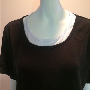 💯 Cotton XL White Stag Blk/white short sleeve Tee