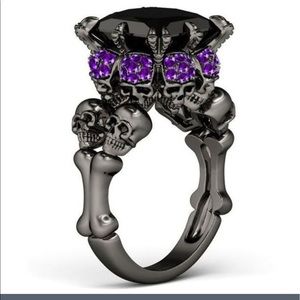 Women's skull ring 8 new sterling silver