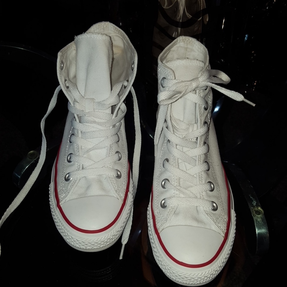 Converse white high tops