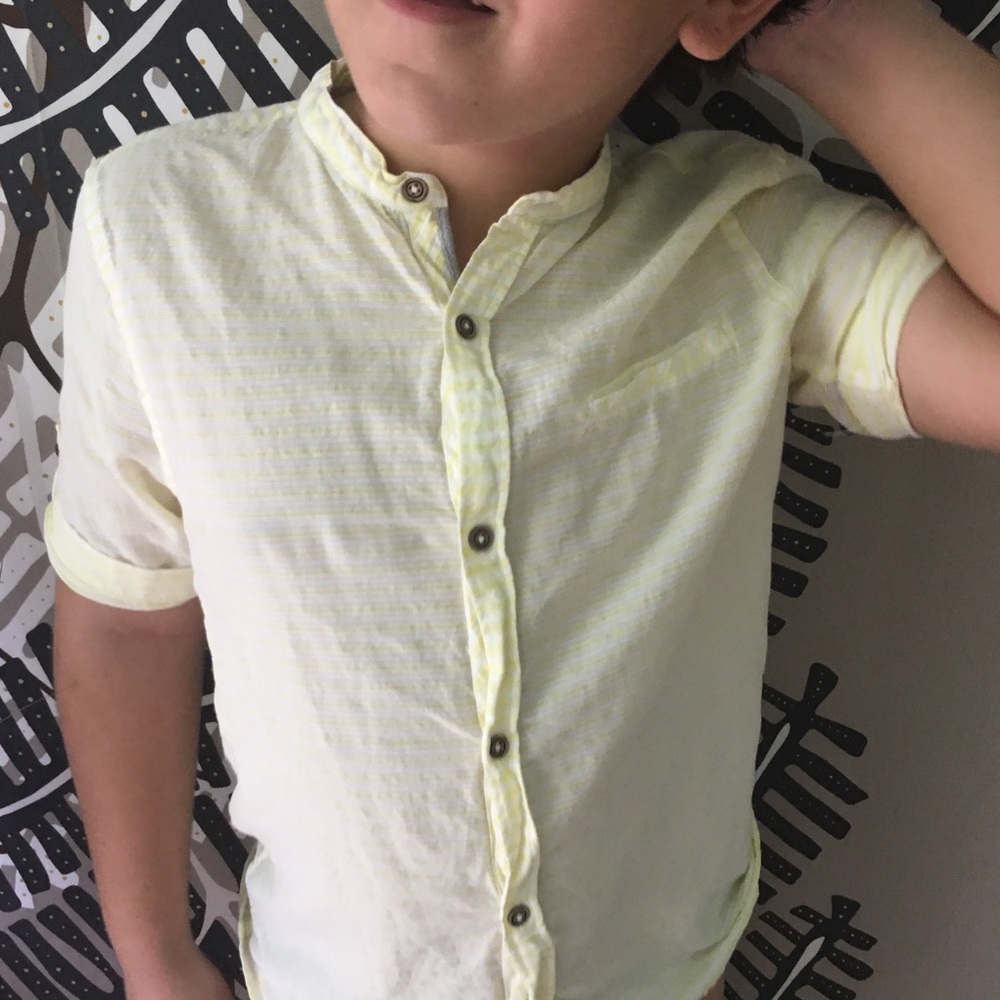 Zara boys button down shirt, Tunisian collar