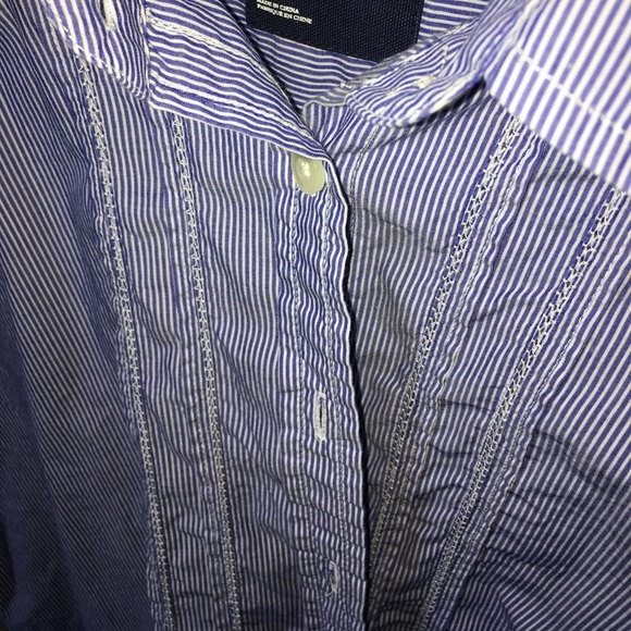 Blue and white pin stripes button down - Picture 4 of 4