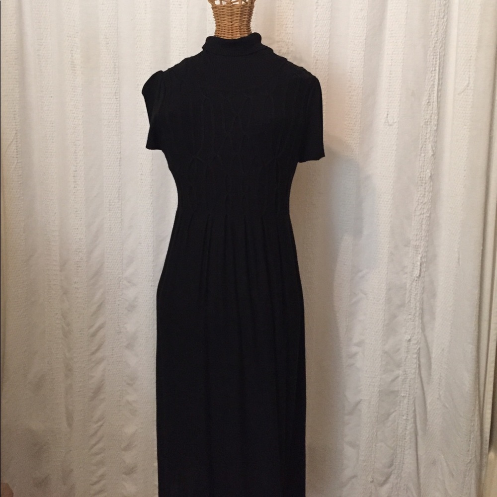 Black knit dress