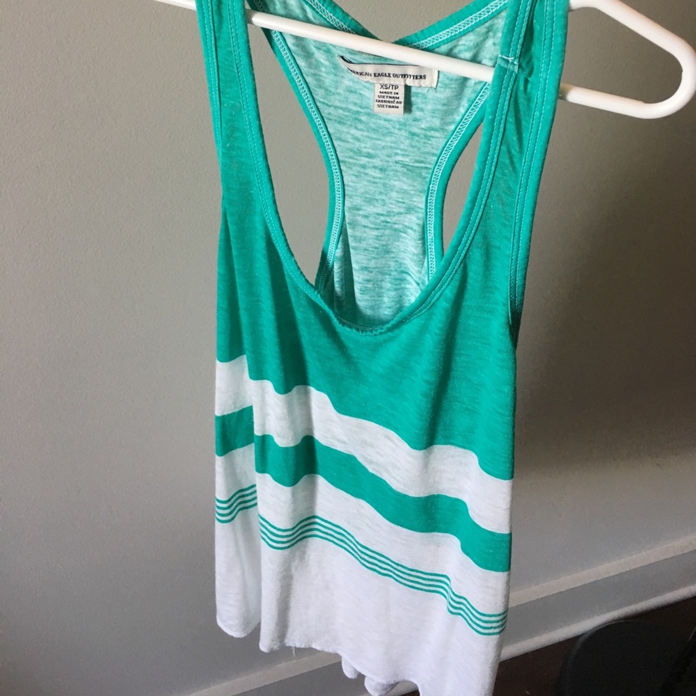 Green and white summer tank
