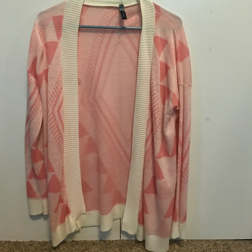 Pink and white Aztec cardigan
