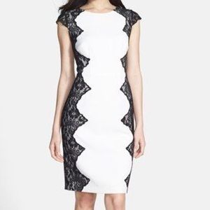 Adrianna Papell | Lace Appliqué Crepe Sheath
