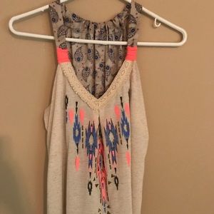 Hi-lo flowy tribal tank