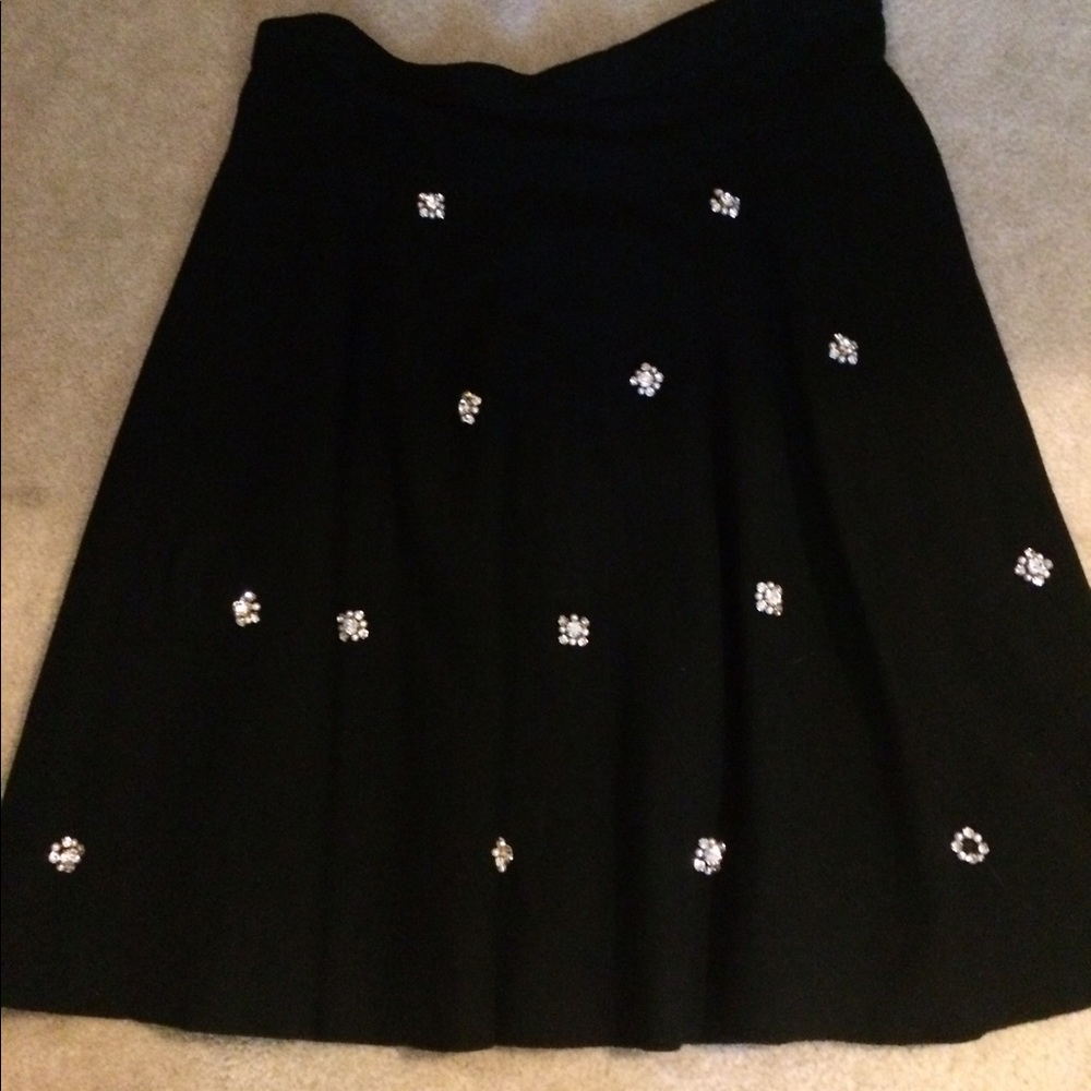 Knit circle skirt with jewel details
