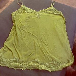 Green lace trimmed cami Lane Bryant size 14/16