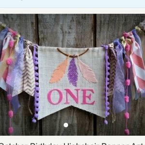 Dream Catcher 1st Birthday Highchair Banner
