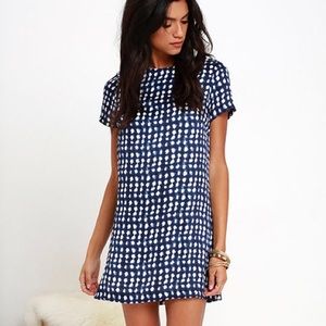 Blue and White Shift Dress