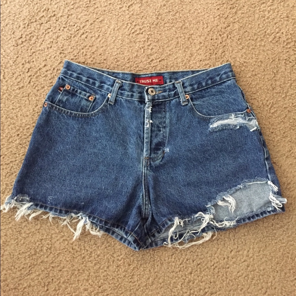 Vintage high waisted distressed shorts