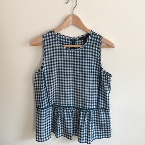 Jcrew gingham peplum top